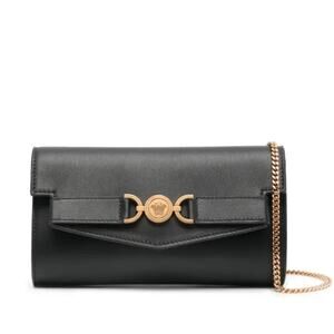Versace Black Medusa '95 leather clutch bag with chain